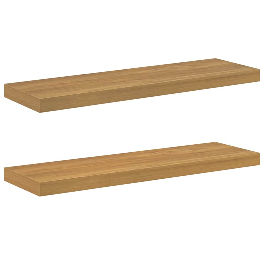 Polica na zidu 2 pcs Smeđa 90 x 23,5 x 4 cm Konstruirano drvo