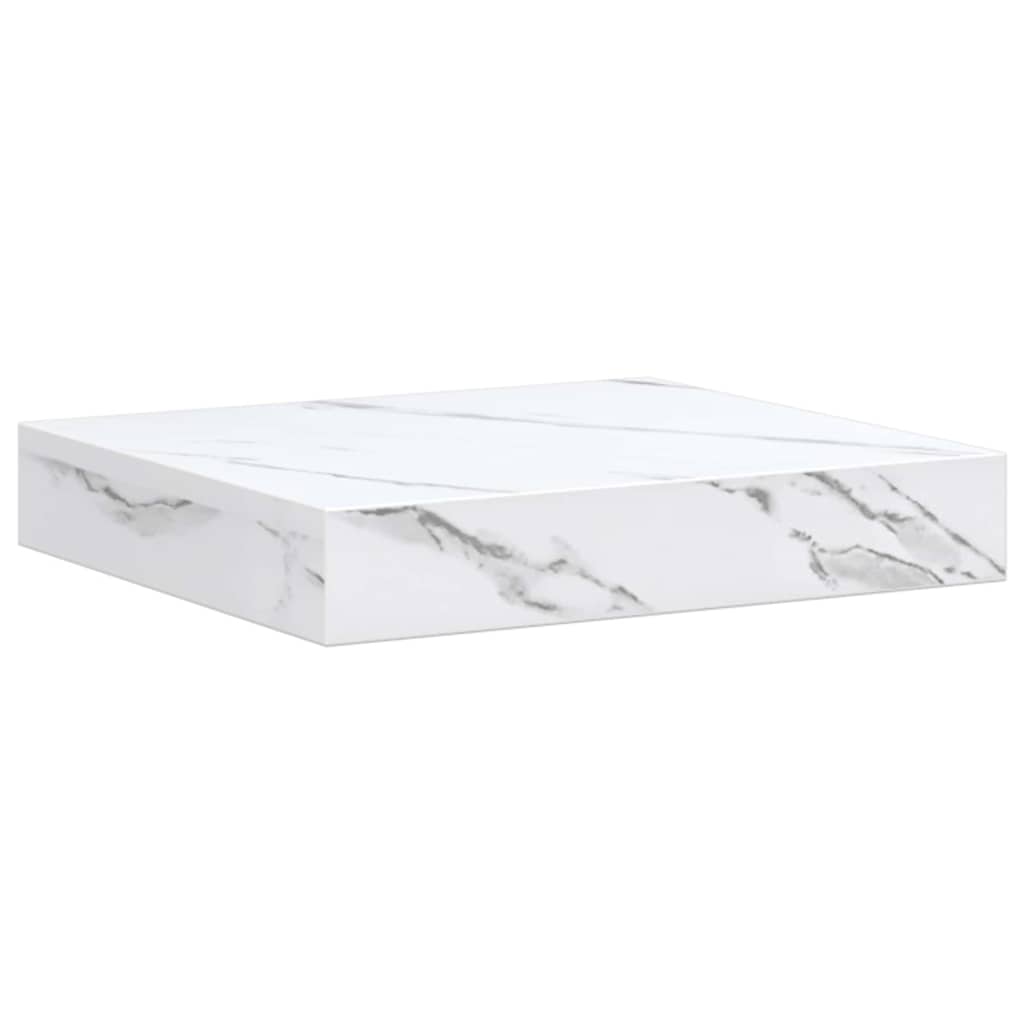 Polica na zidu Zidne 2 pcs Bijeli mramor 23 x 23,5 x 4 cm
