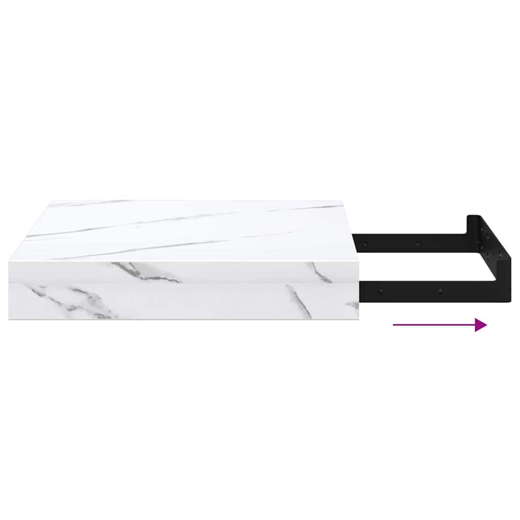 Polica na zidu Zidne 4 pcs Bijeli mramor 23 x 23,5 x 4 cm