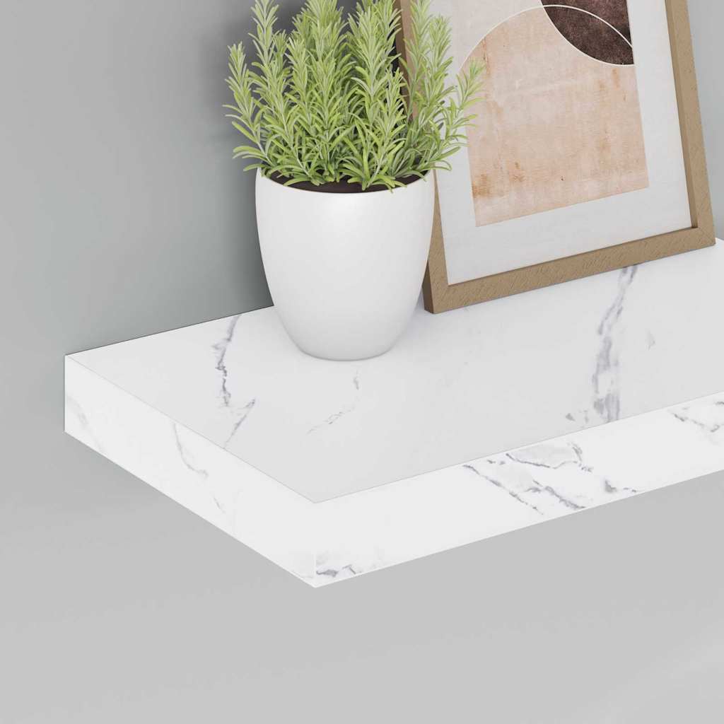Polica na zidu Zidne 2 pcs Bijeli mramor 40 x 23,5 x 4 cm
