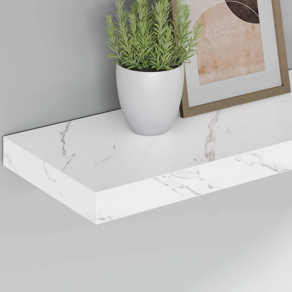 Polica na zidu Zidne 2 pcs Bijeli mramor 60 x 23,5 x 4 cm
