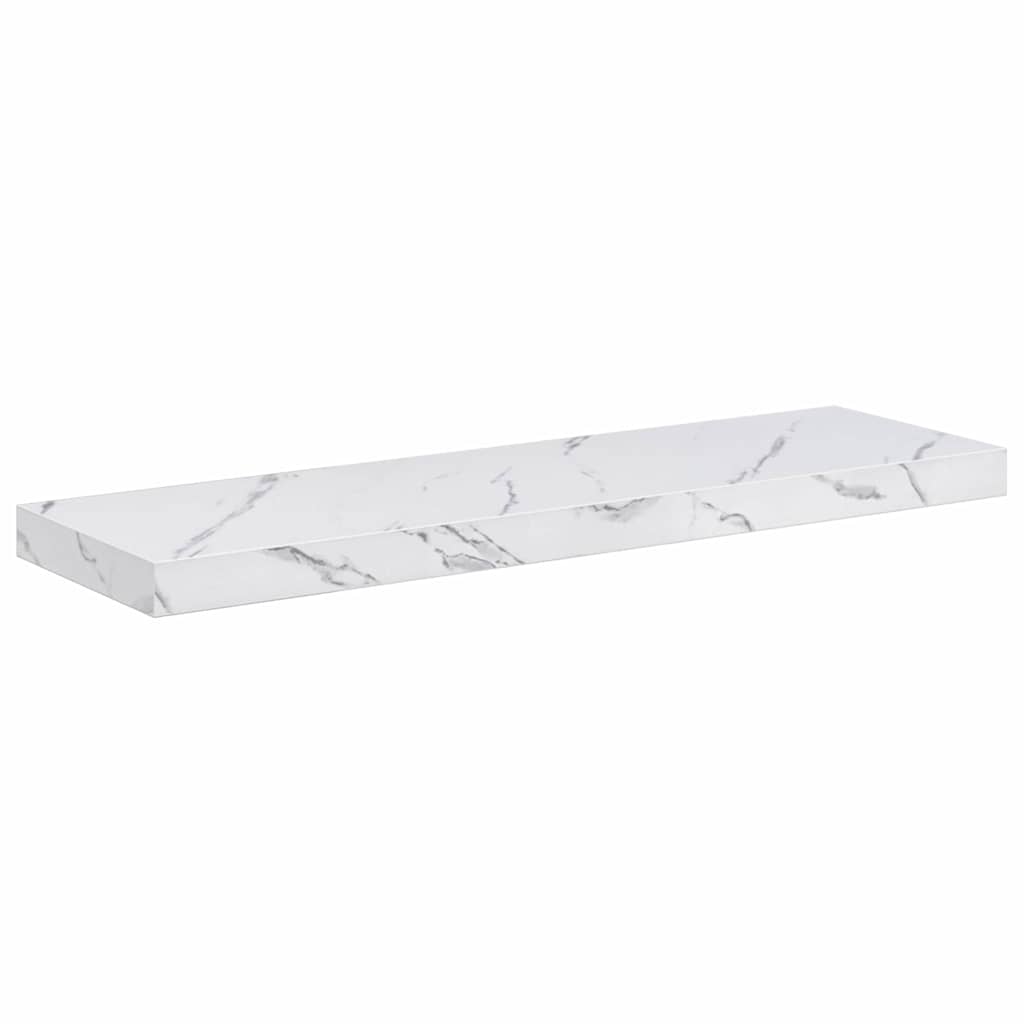 Polica na zidu Zidne 2 pcs Bijeli mramor 80 x 23,5 x 4 cm