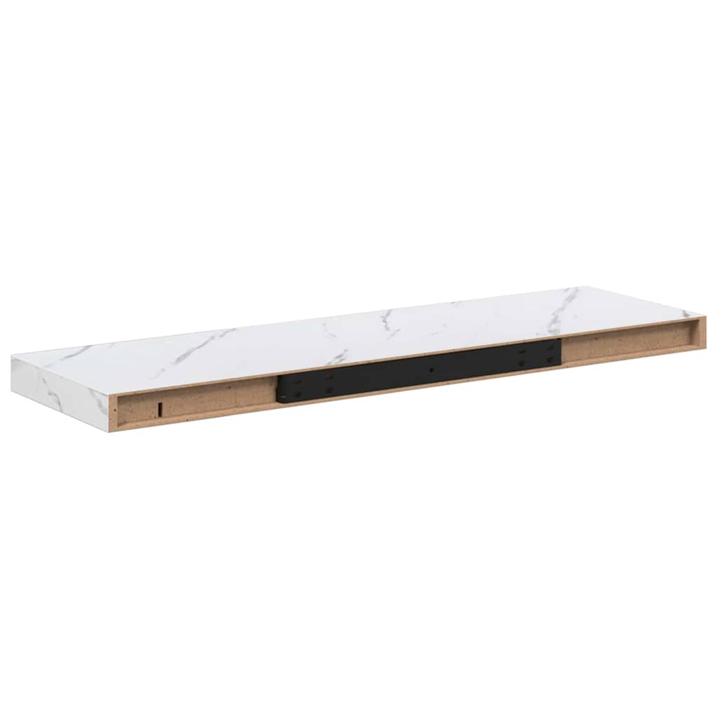 Polica na zidu Zidne 4 pcs Bijeli mramor 90 x 23,5 x 4 cm