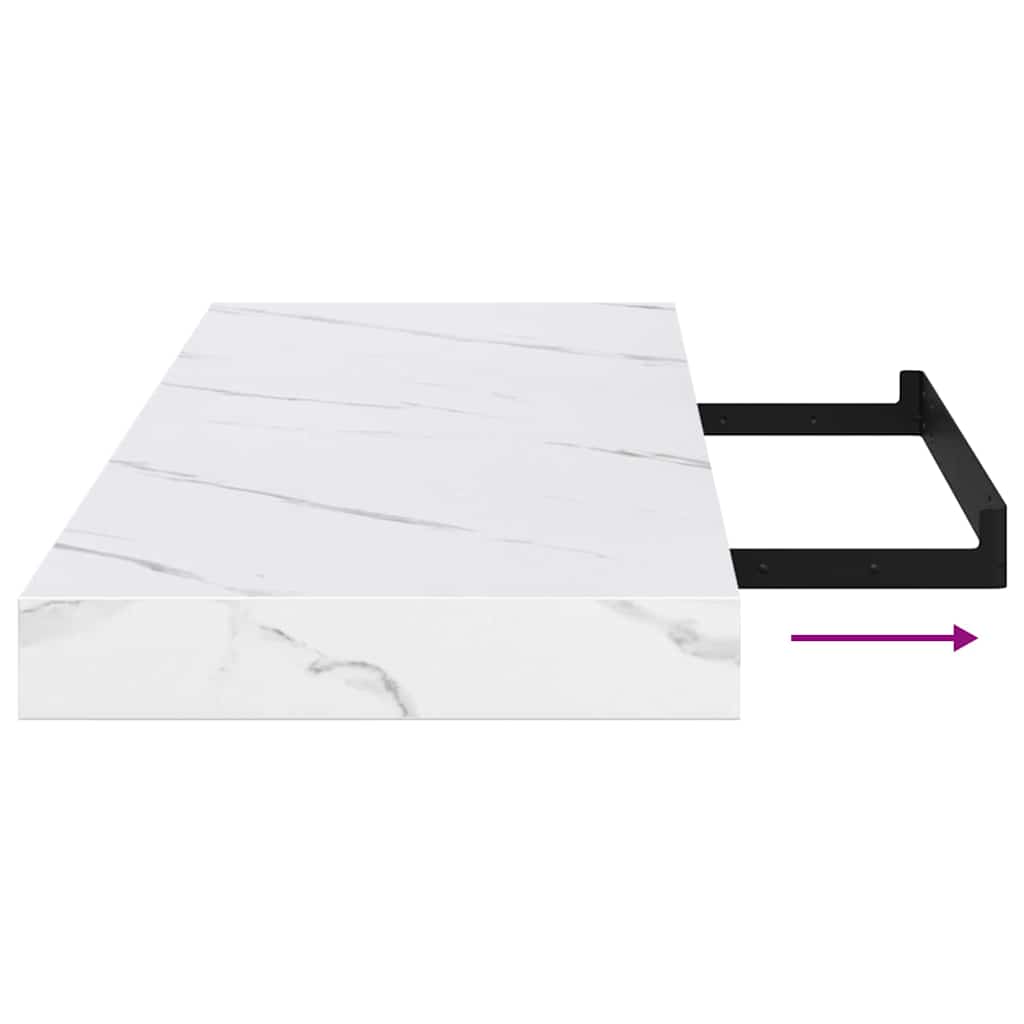 Polica na zidu Zidne 4 pcs Bijeli mramor 90 x 23,5 x 4 cm