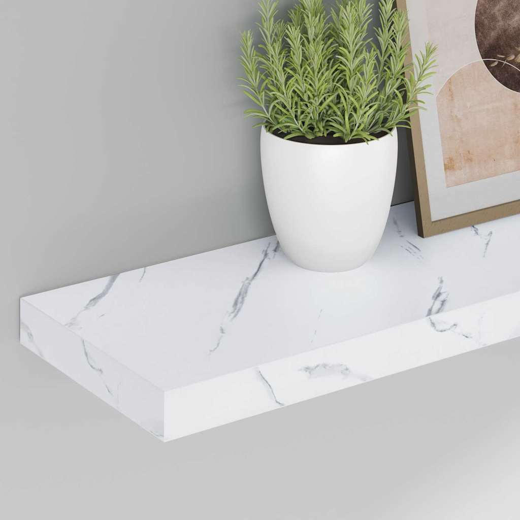 Polica na zidu Zidne 4 pcs Bijeli mramor 120 x 23,5 x 4 cm