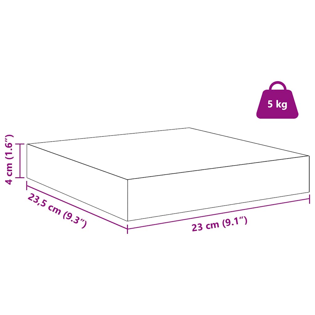 Polica na zidu Zidne Bež 23 x 23,5 x 4 cm Konstruirano drvo