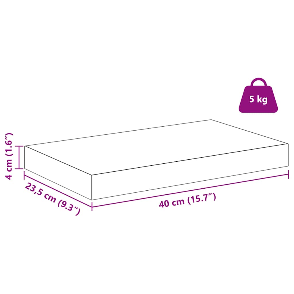 Polica na zidu Zidne Bež 40 x 23,5 x 4 cm Konstruirano drvo