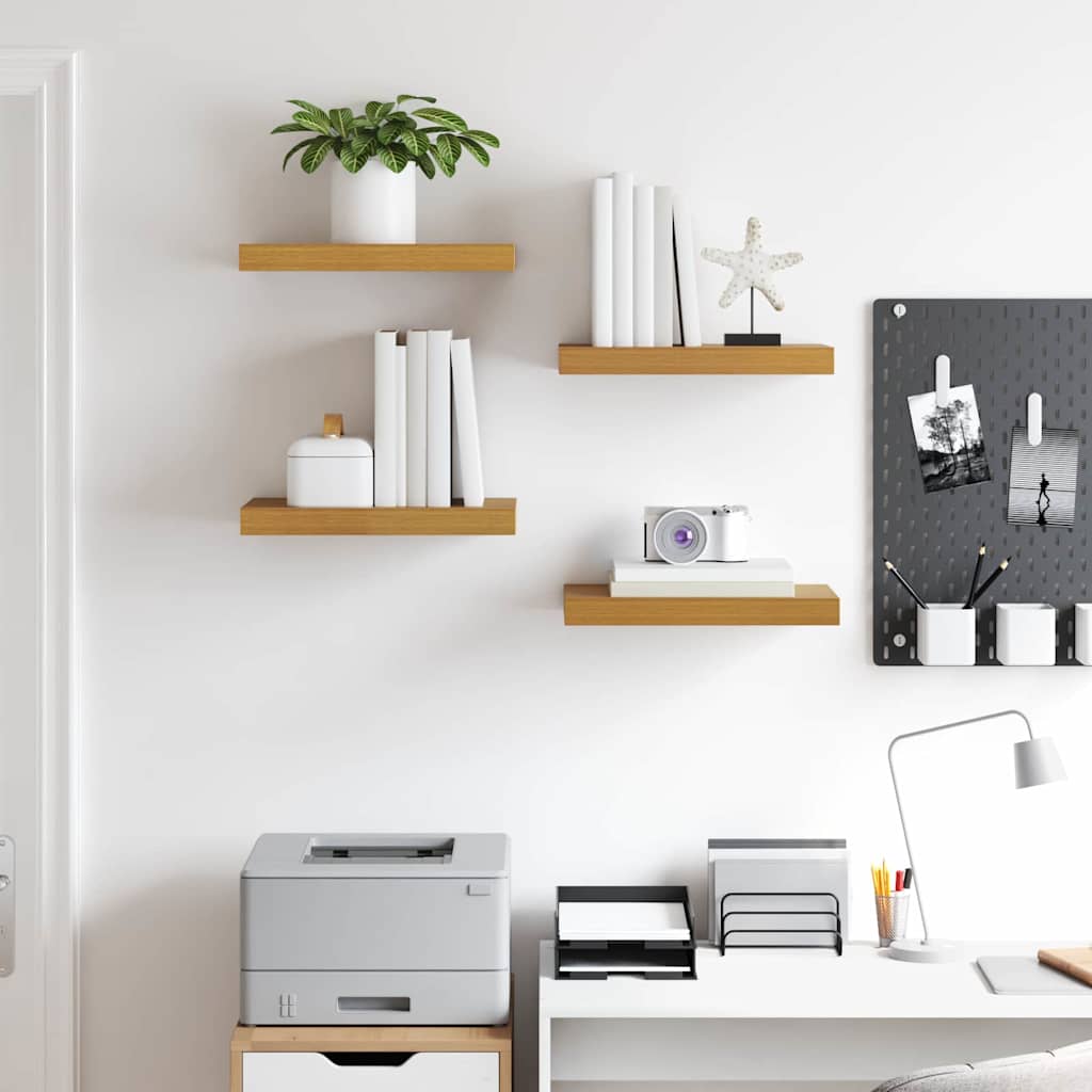 Polica na zidu 4 pcs Bež 40 x 23,5 x 4 cm Konstruirano drvo