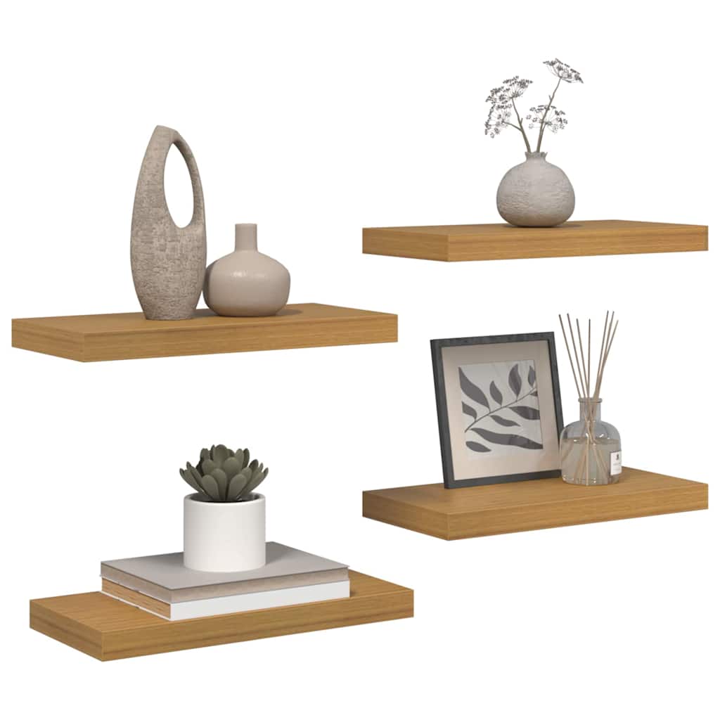 Polica na zidu Zidna montaža 4 pcs Bež 50 x 23,5 x 4 cm
