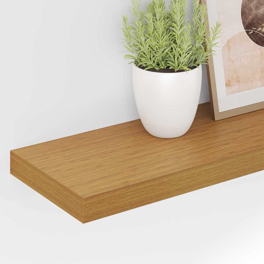 Polica na zidu 2 pcs Bež 80 x 23,5 x 4 cm Konstruirano drvo