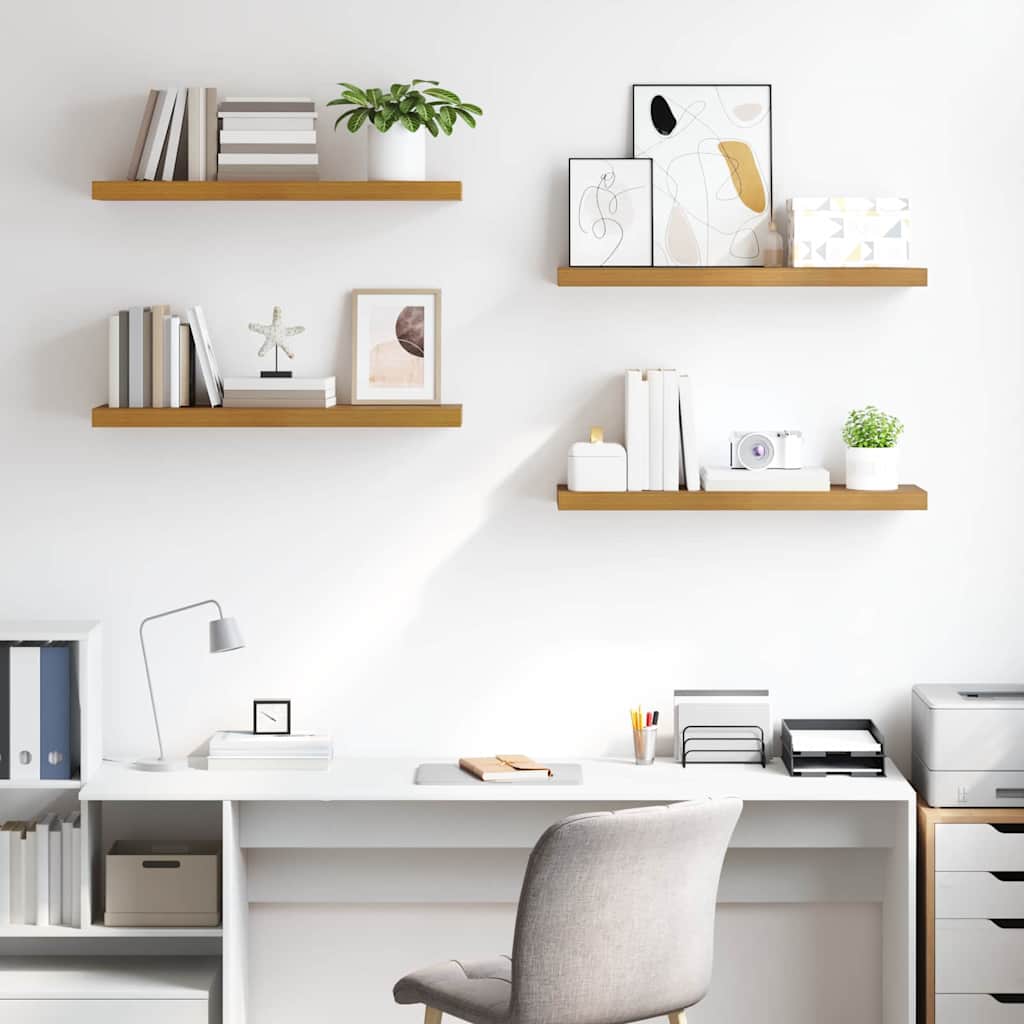 Polica na zidu 4 pcs Bež 90 x 23,5 x 4 cm Konstruirano drvo