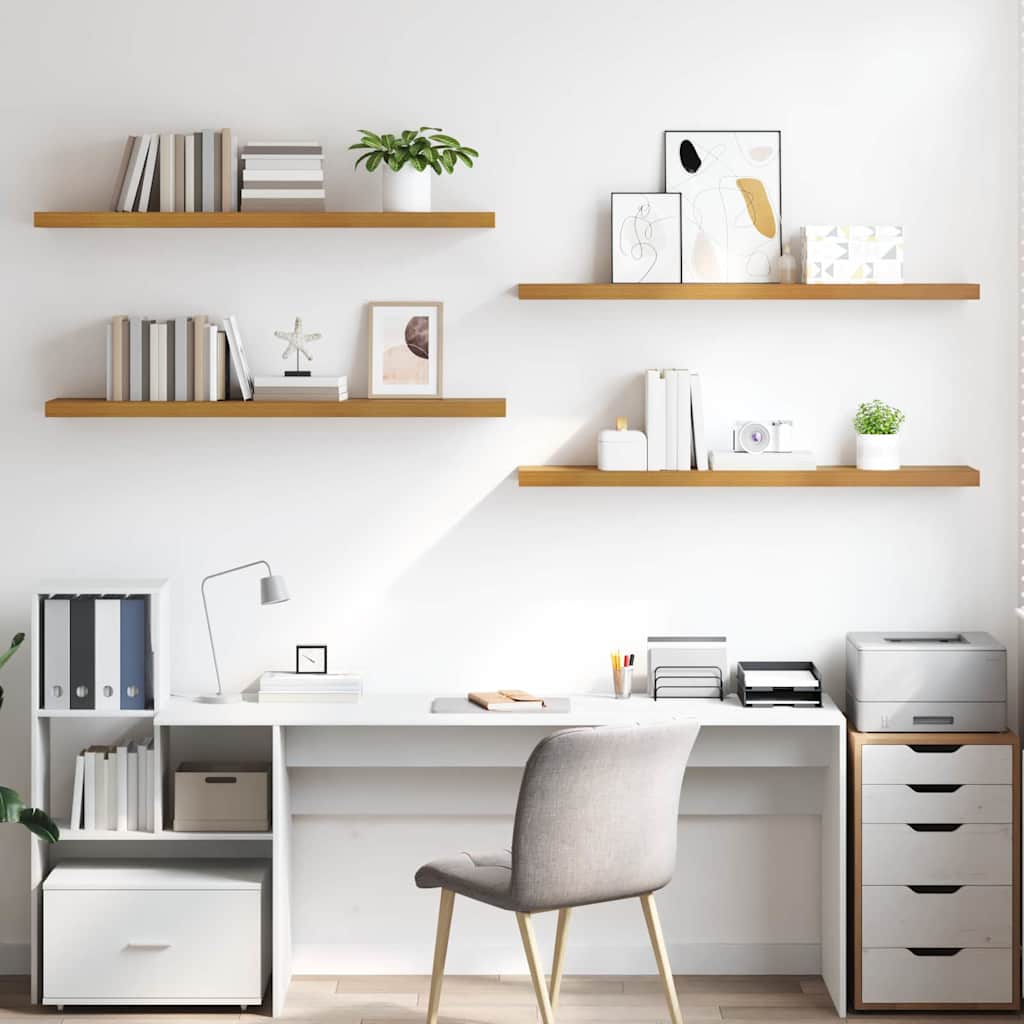 Polica na zidu 4 pcs Bež 120 x 23,5 x 4 cm Konstruirano drvo