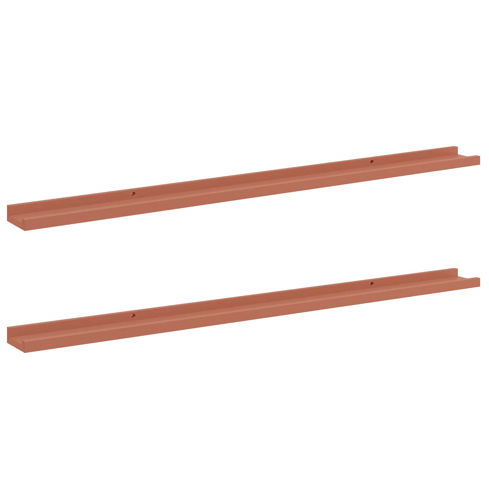 Polica na zidu 2 pcs Crvena 115 x 9 x 3 cm Konstruirano drvo