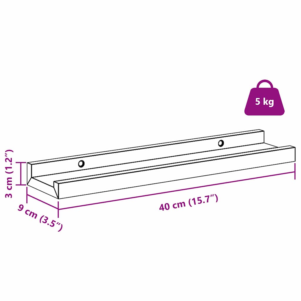 Polica na zidu 4 pcs Crvena 40 x 9 x 3 cm Konstruirano drvo