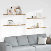 Polica na zidu 4 pcs Smeđa 115 x 9 x 3 cm Konstruirano drvo