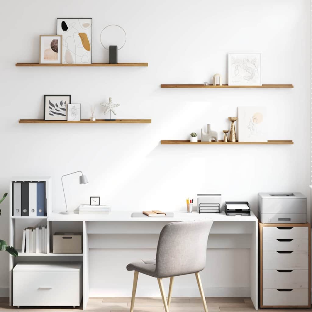 Polica na zidu 4 pcs Smeđa 115 x 9 x 3 cm Konstruirano drvo