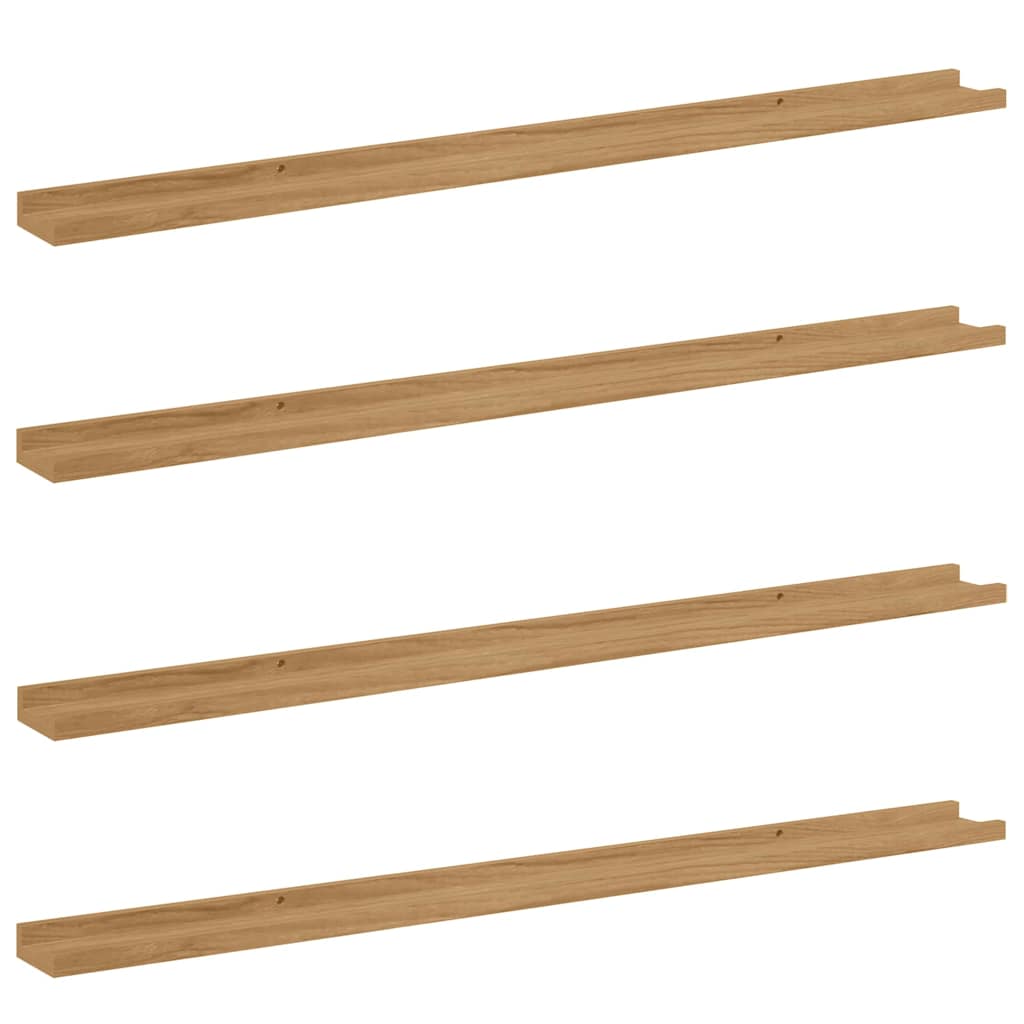 Polica na zidu 4 pcs Smeđa 115 x 9 x 3 cm Konstruirano drvo