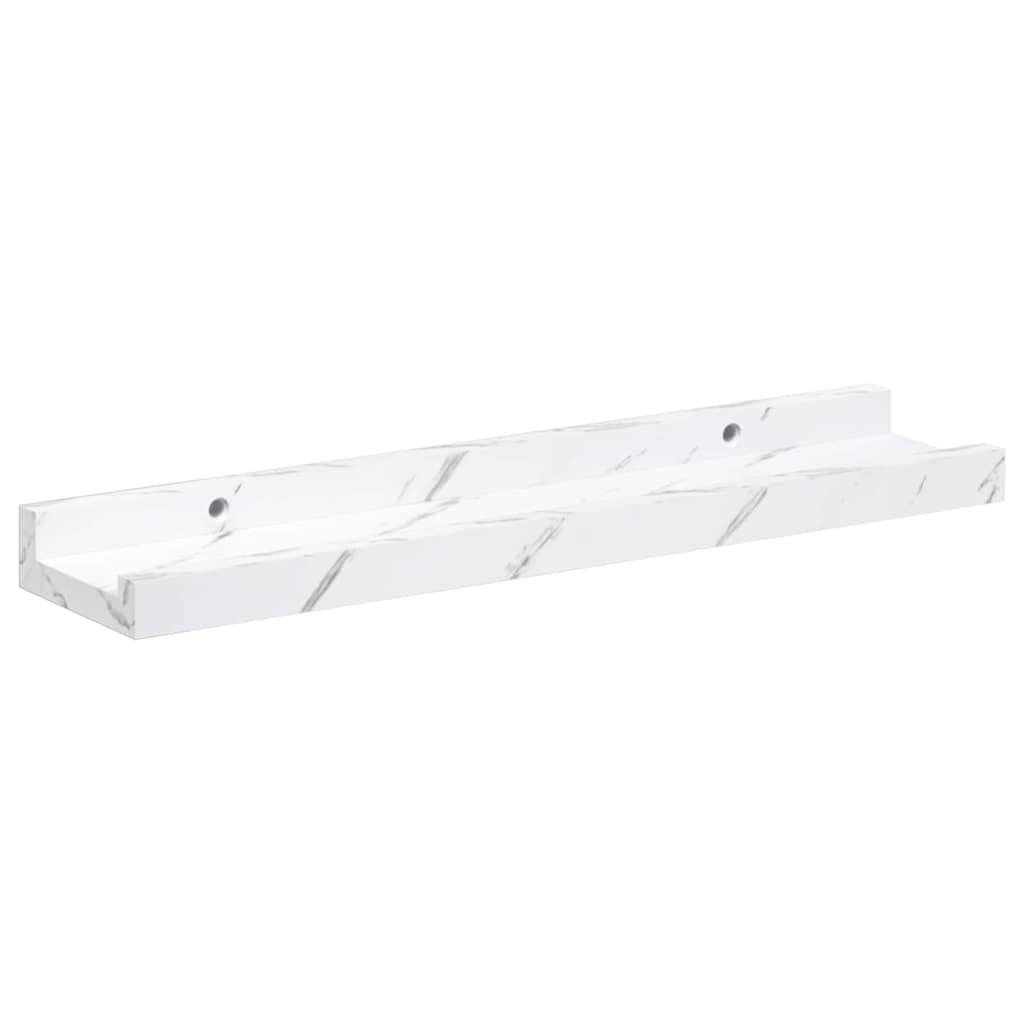 Polica na zidu s policom 2 pcs Bijeli mramor 40 x 9 x 3 cm