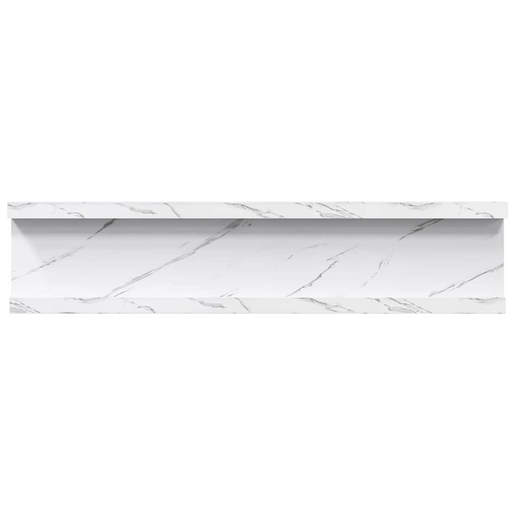 Polica na zidu s policom 2 pcs Bijeli mramor 40 x 9 x 3 cm