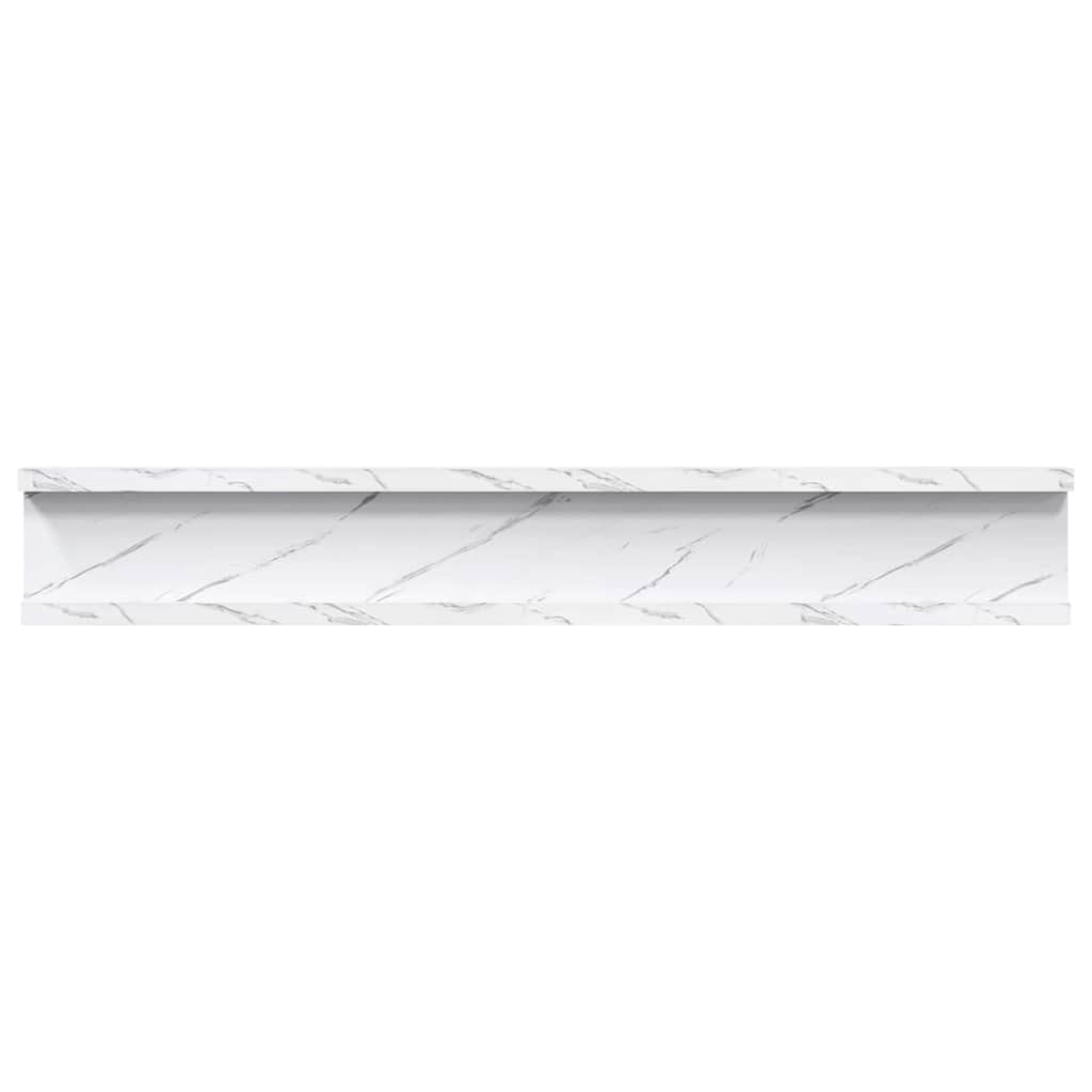 Polica na zidu s policom 2 pcs Bijeli mramor 60 x 9 x 3 cm