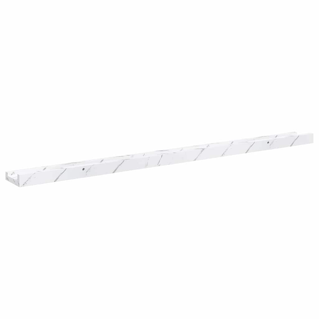 Polica na zidu s policom 2 pcs Bijeli mramor 100 x 9 x 3 cm