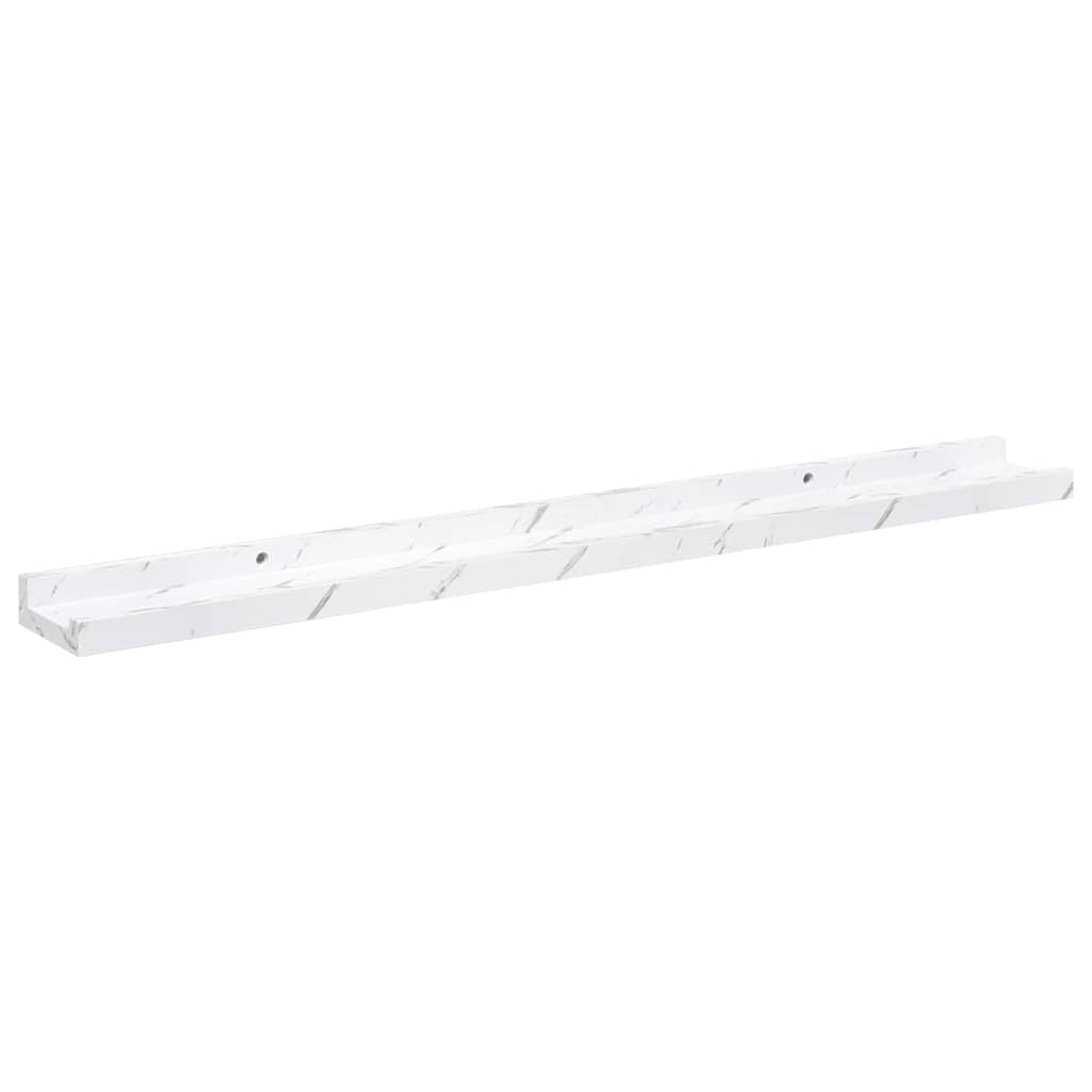 Polica na zidu s policom 4 pcs Bijeli mramor 80 x 9 x 3 cm