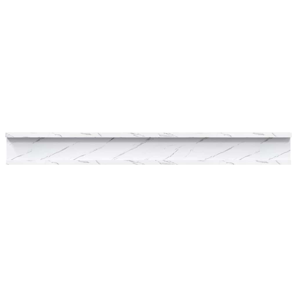 Polica na zidu s policom 4 pcs Bijeli mramor 80 x 9 x 3 cm
