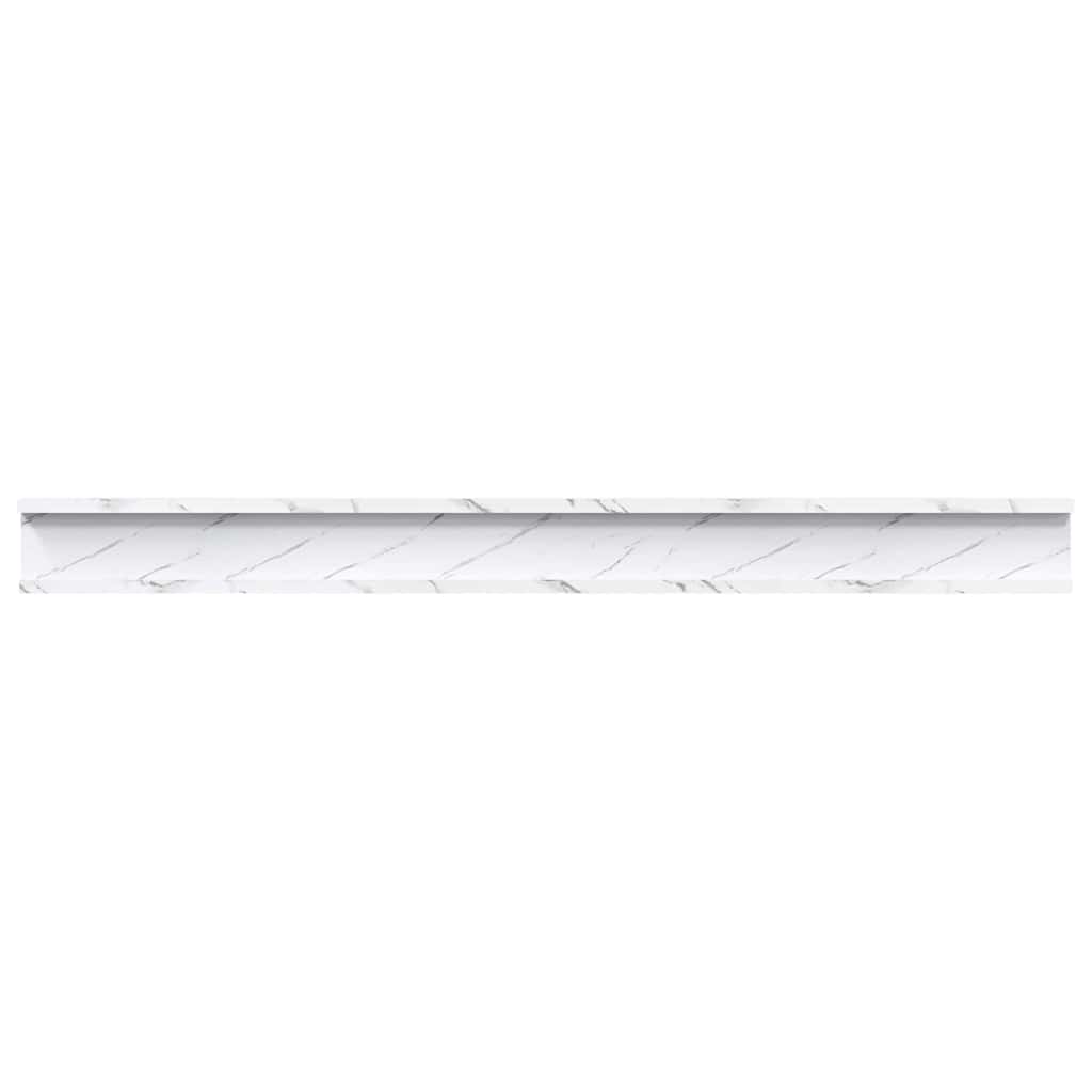 Polica na zidu s policom 4 pcs Bijeli mramor 100 x 9 x 3 cm