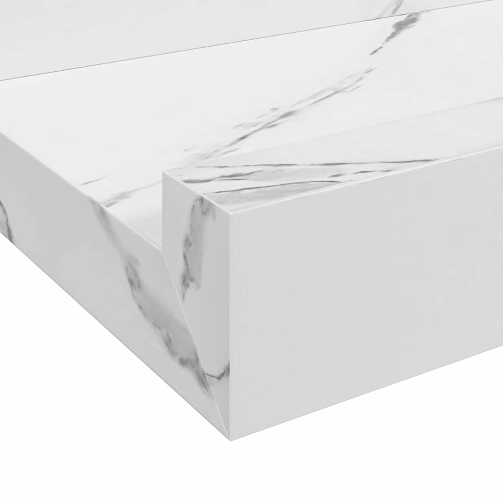 Polica na zidu s policom 4 pcs Bijeli mramor 115 x 9 x 3 cm