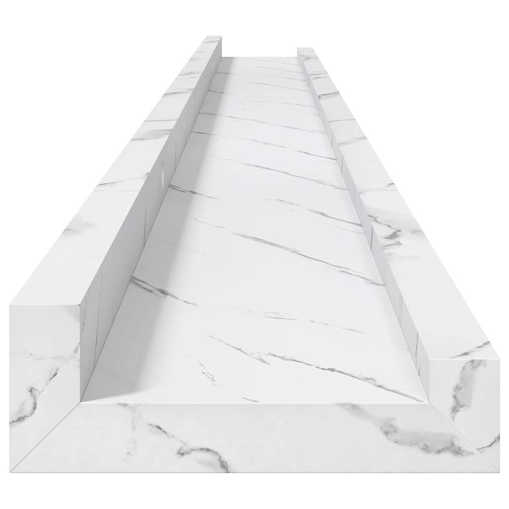 Polica na zidu s policom 4 pcs Bijeli mramor 115 x 9 x 3 cm