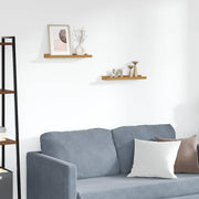Polica na zidu Zidne 2 pcs Bež 40 x 9 x 3 cm Konstruirano drvo