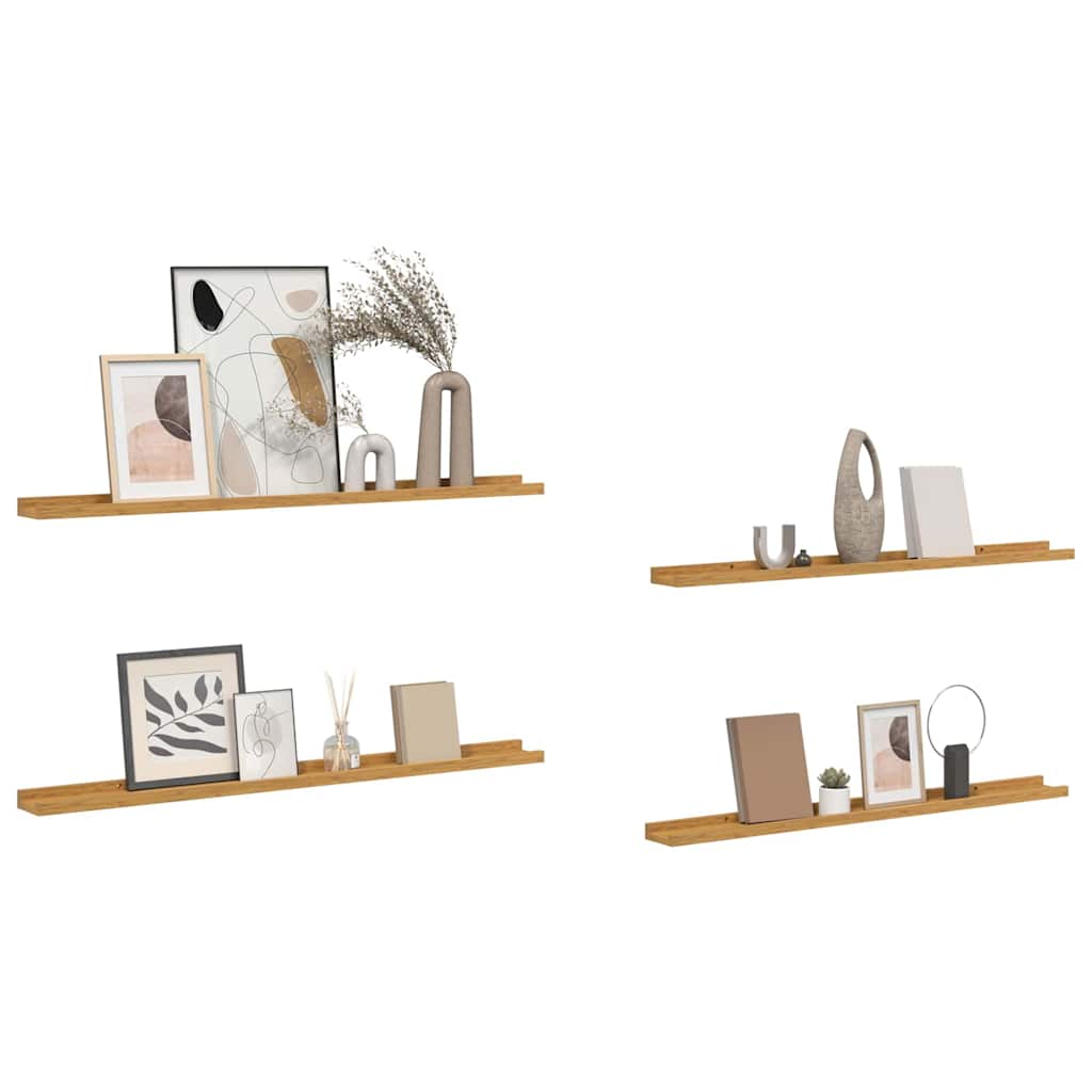 Polica na zidu Zidne 4 pcs Bež 100 x 9 x 3 cm Konstruirano drvo