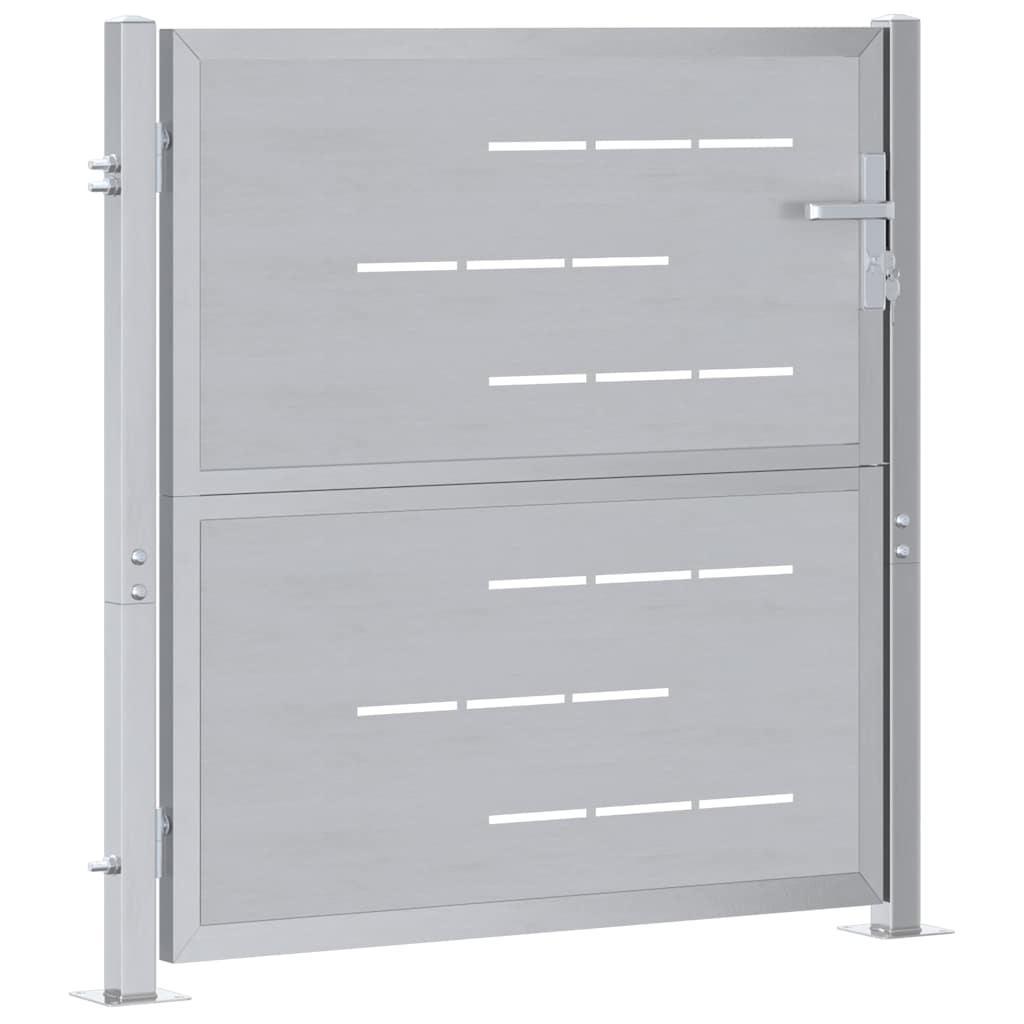 Vrtna vrata Srebrno 85 x 97 cm Nehrđajući čelik