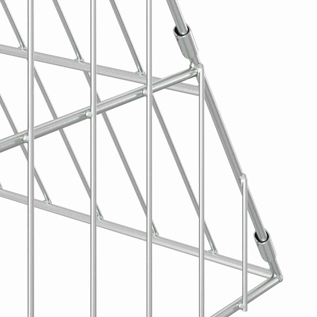 Kavez za zečeve Srebrno 215 x 100 x 85 cm Cinkani čelik