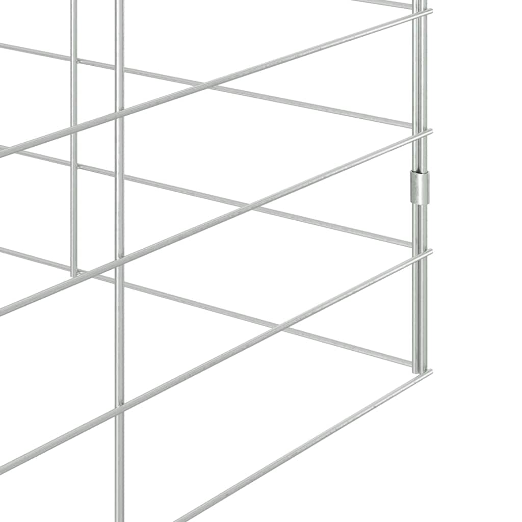 Kavez za zečeve Srebrno 400 x 100 x 210 cm Cinkani čelik
