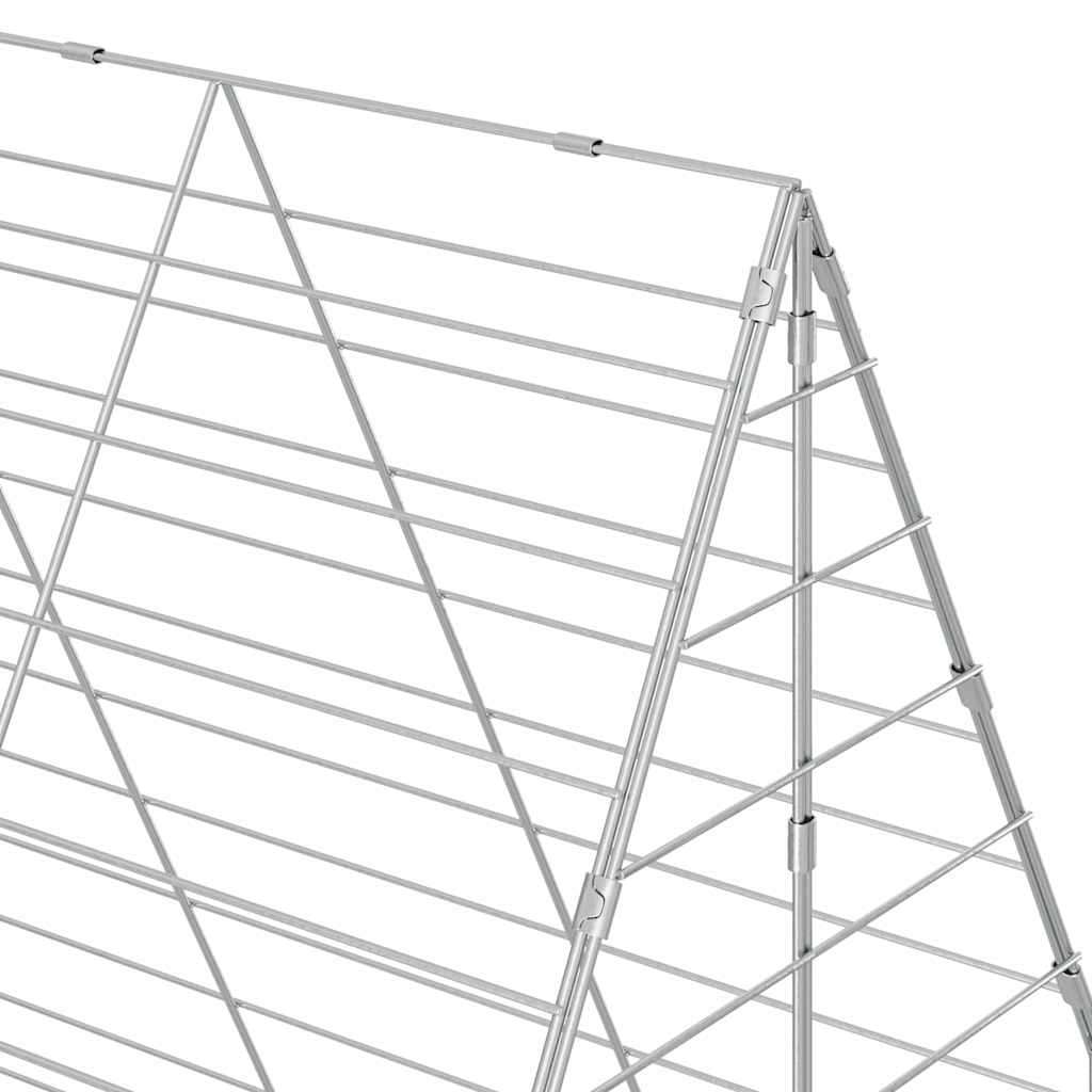 Kavez za zečeve Srebrno 400 x 100 x 210 cm Cinkani čelik