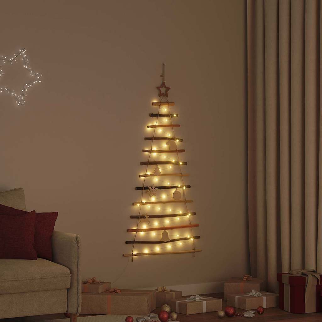 Božićno drvce s 30 LED svjetlima Prirodna Masivni jasen 120 cm