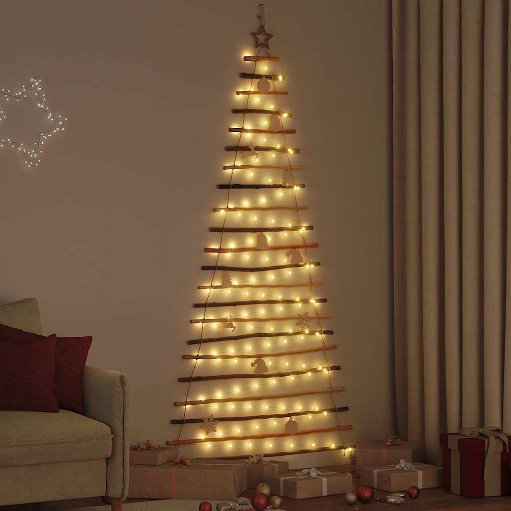 Božićno drvce s 30 LED svjetlima Prirodna Masivni jasen 210 cm