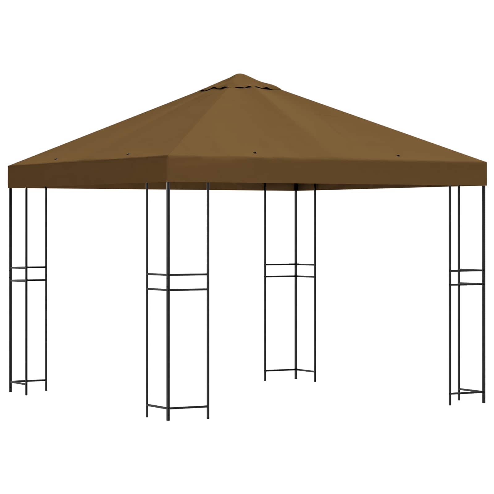 Gazebo 3 x 3 m Sivosmeđa Poliester i čelik 190 gsm