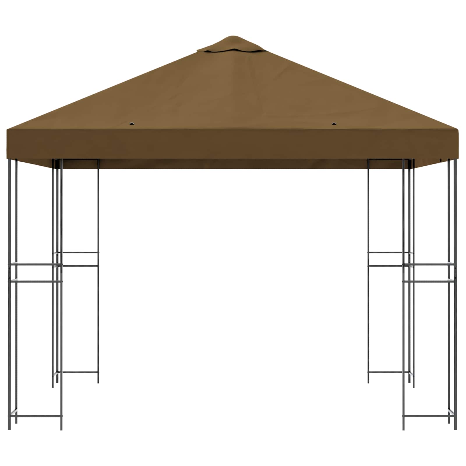 Gazebo 3 x 3 m Sivosmeđa Poliester i čelik 190 gsm