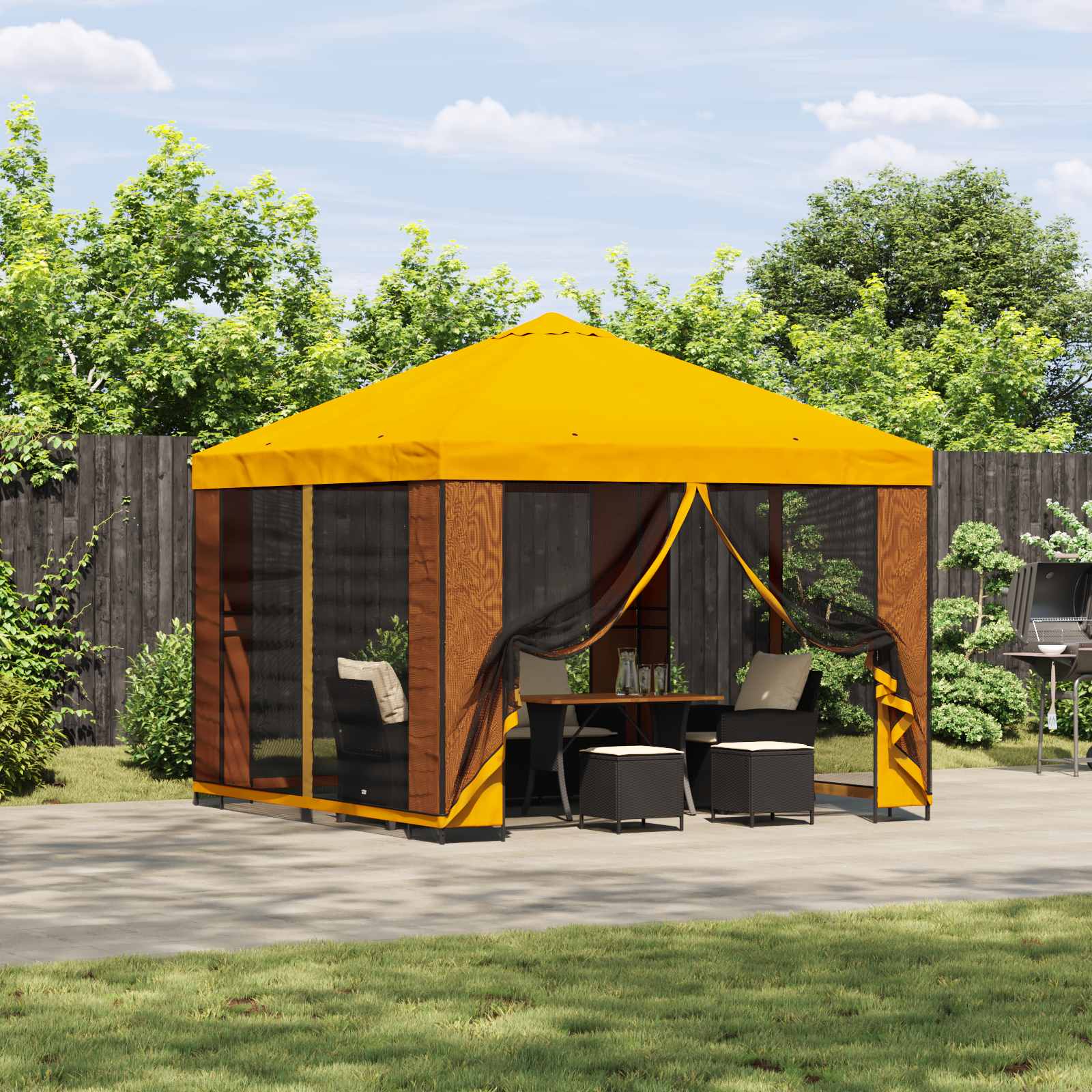 Gazebo 3 x 3 m Žuta Poliester i čelik 190 gsm