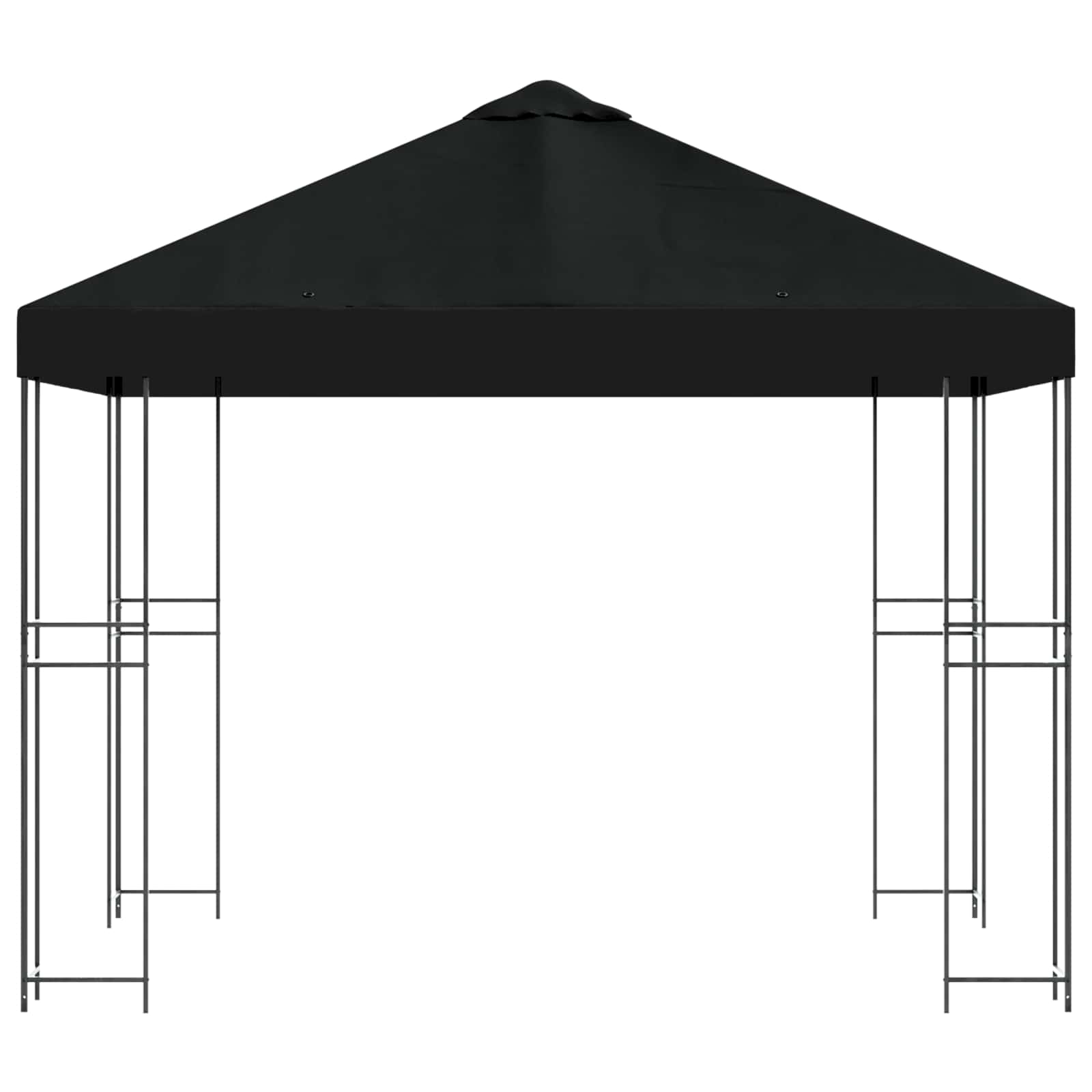 Gazebo 3 x 3 m Crna Poliester i čelik 190 gsm
