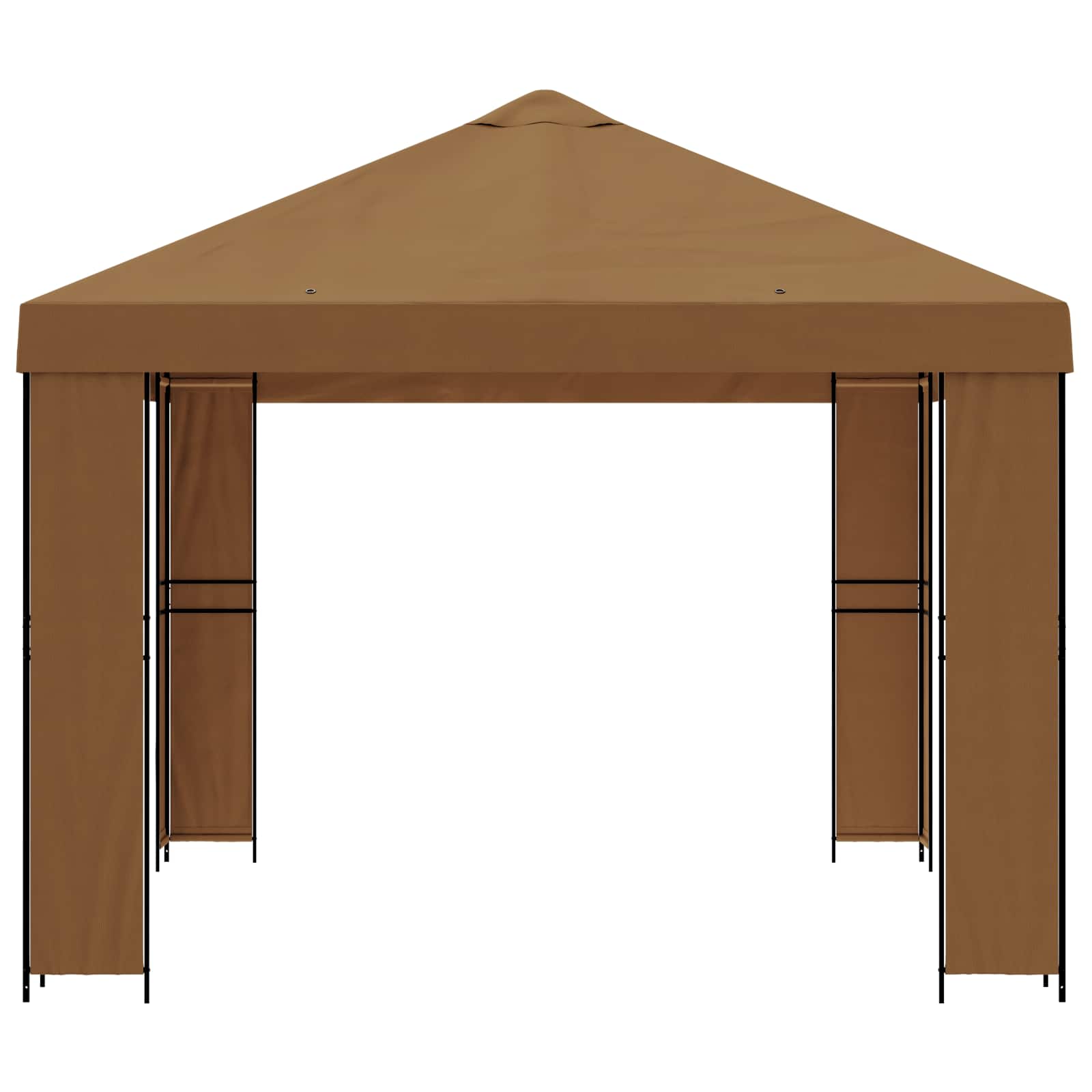 Gazebo 4 × 3 m Bež Poliester i čelik 190 gsm