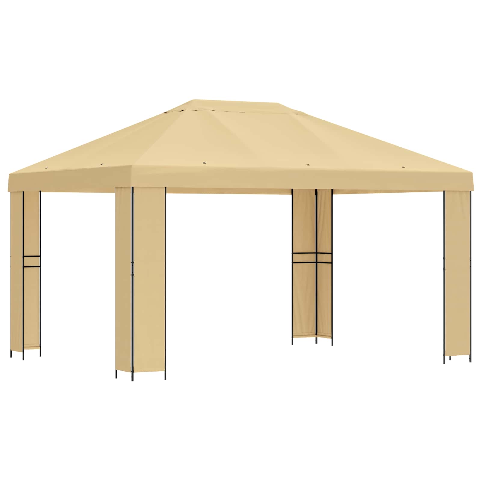 Gazebo 4 × 3 m Krem Poliester i čelik 190 gsm