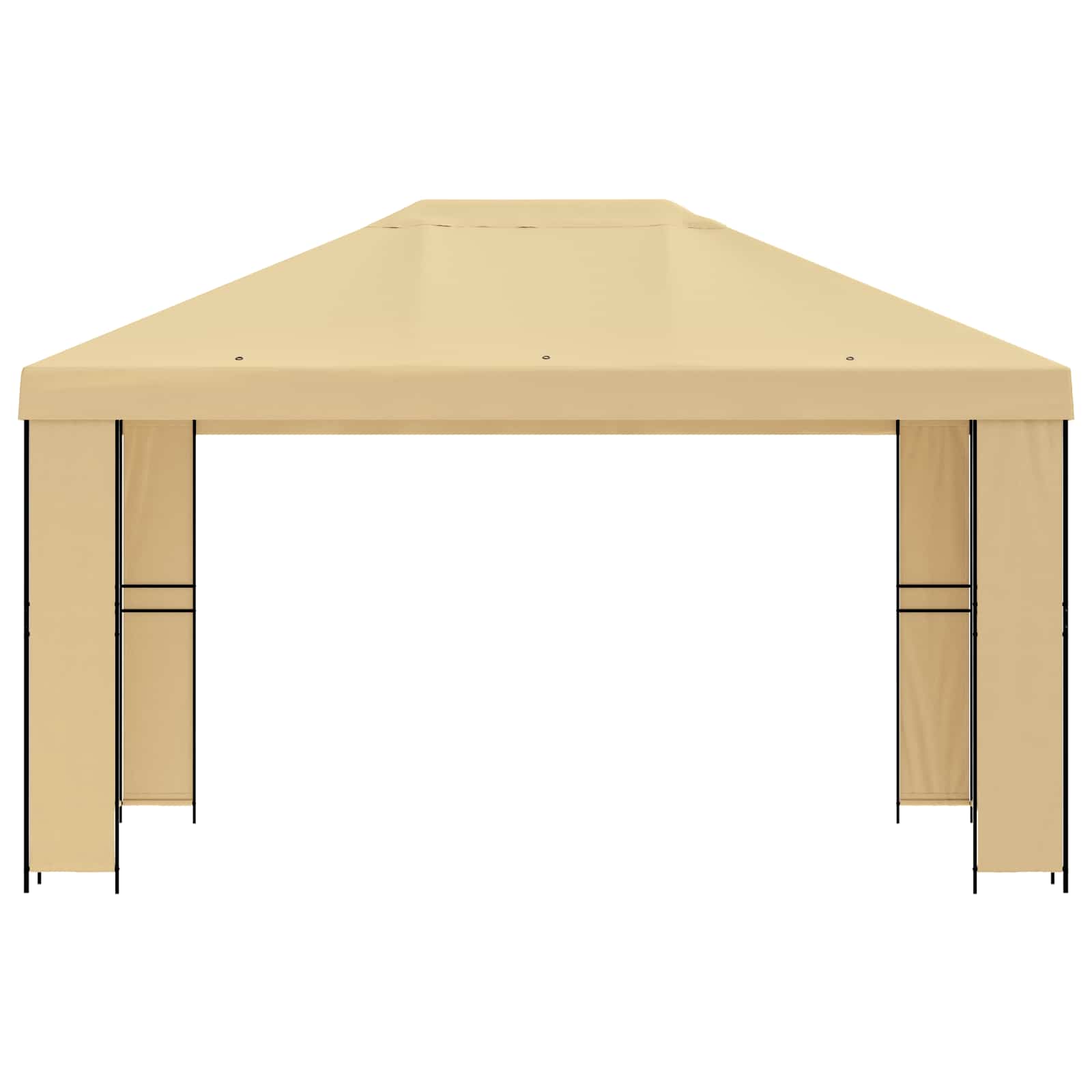Gazebo 4 × 3 m Krem Poliester i čelik 190 gsm