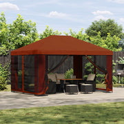 Gazebo 4 × 3 m Terakota Poliester i čelik 190 gsm