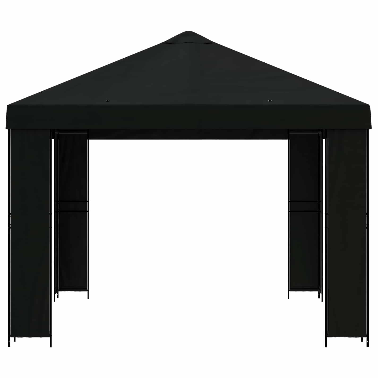 Gazebo 4 × 3 m Crna Poliester i čelik 190 gsm