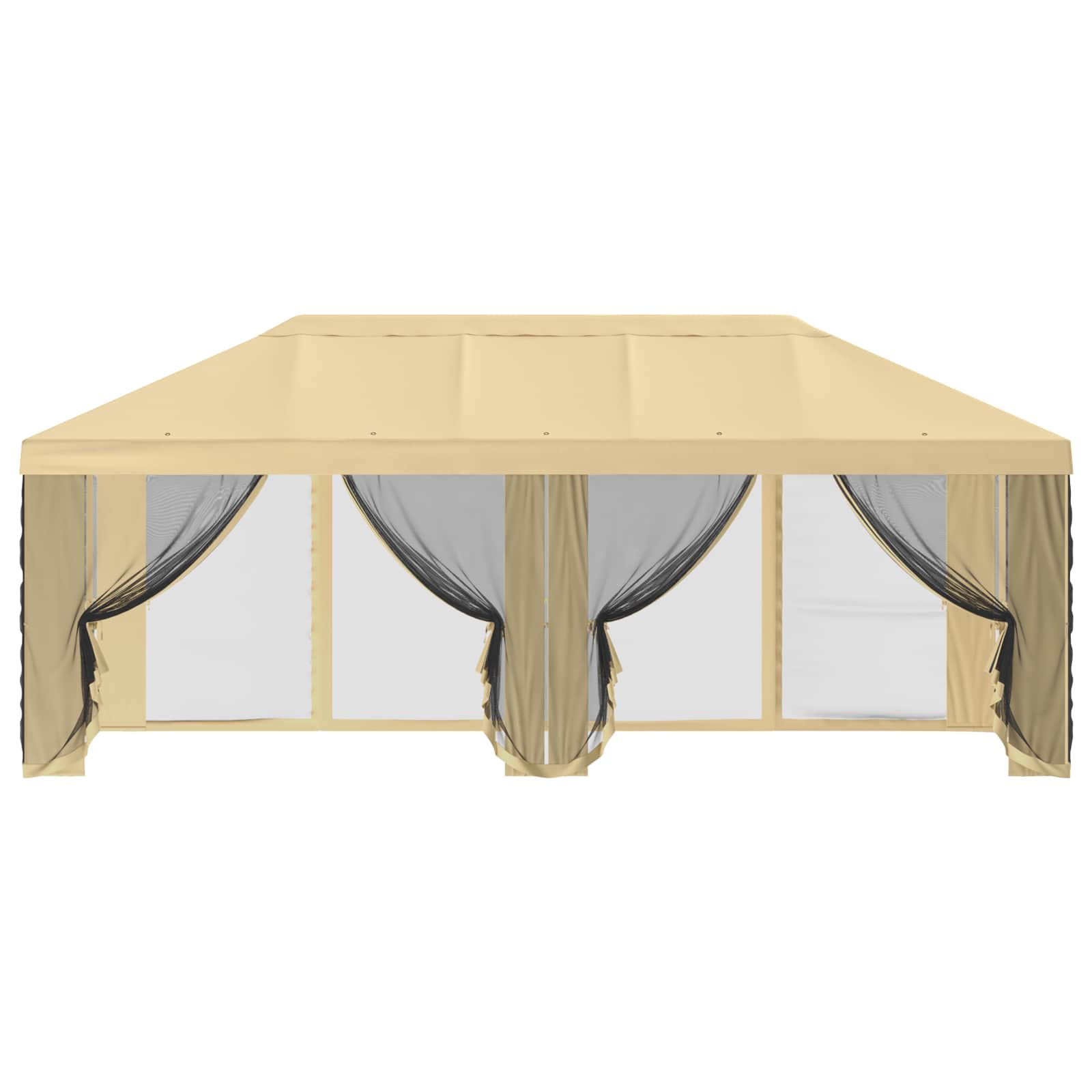 Pokrov za gazebo s bočnim zidovima 6 x 3 m Krem Poliester 190