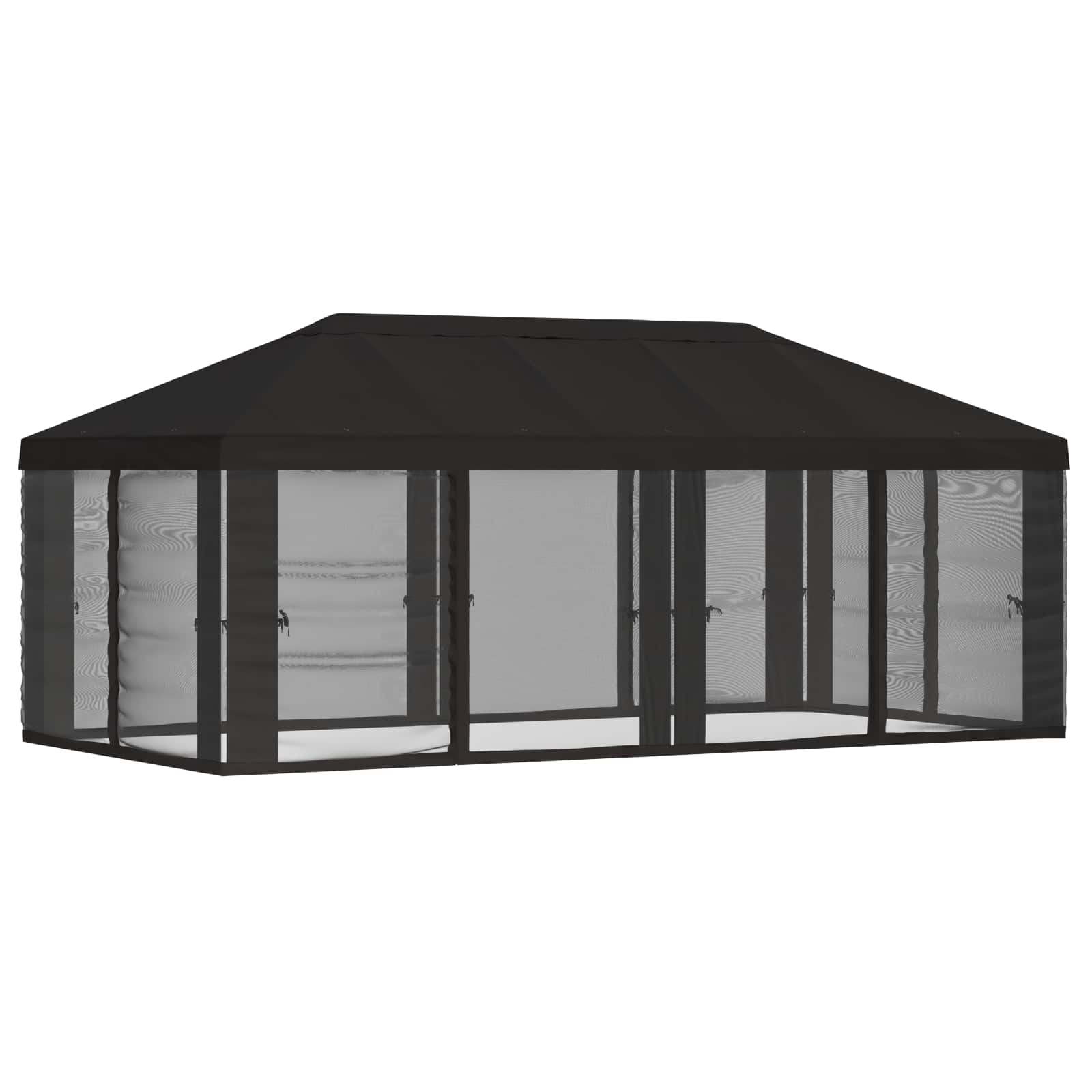 Pokrov za gazebo s bočnim zidovima 6 x 3 m Antracit Poliester