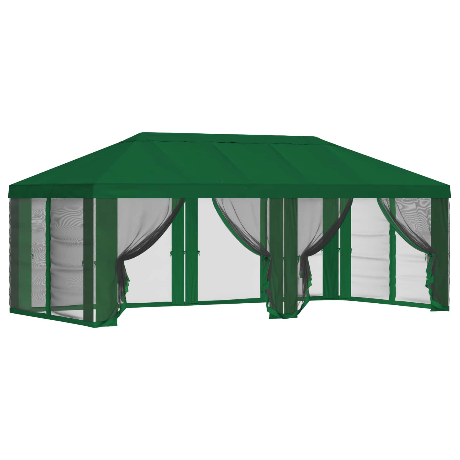 Pokrov za gazebo s bočnim zidovima 6 x 3 m Zelena Poliester 190
